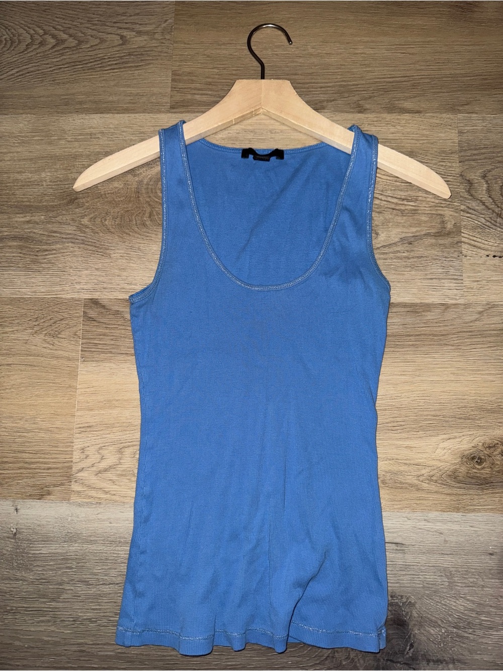 Express Cornflower Blue Ribbed Scoop Neck Tank Top